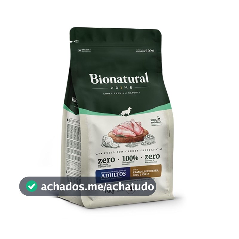 Bionatural Prime - Frango Cães De Raças Méd/Grand Adultos 15kg