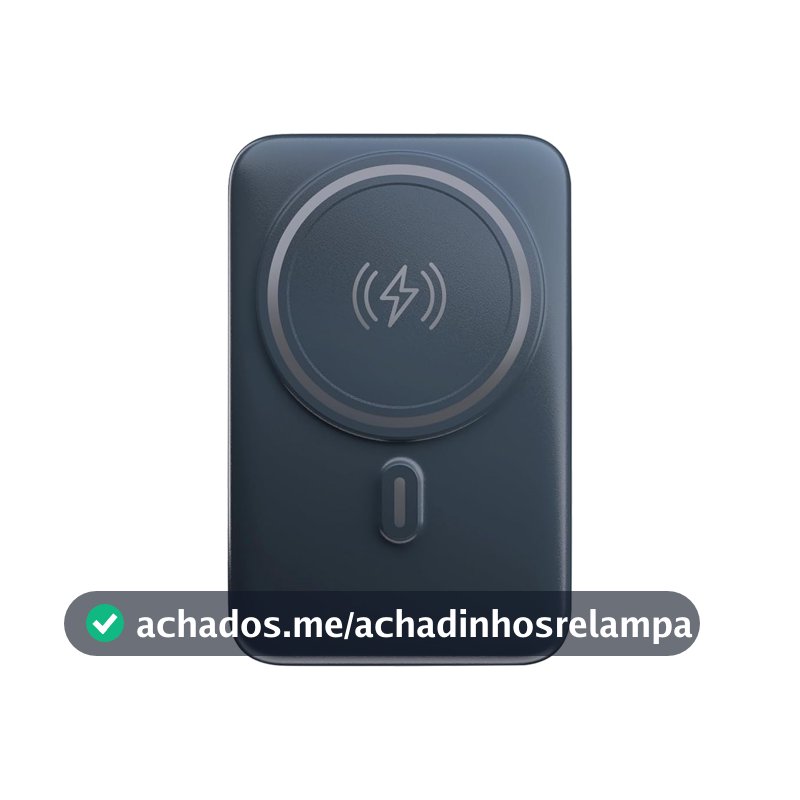 Geonav Power Bank, Carregador Portátil Universal por Indução 10.000mAh, Carregamento rápido, Suporte Dobrável, Compatível com MagSafe®, PB10MAGSG, Cinza