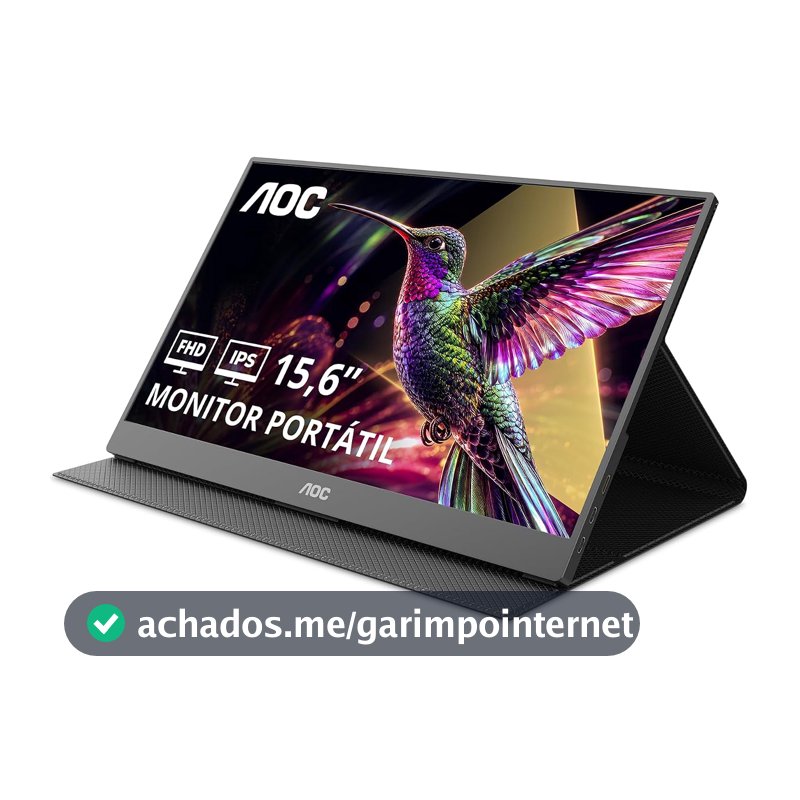 Monitor Portátil AOC 15.6" FHD IPS USB-C Capa Magnética Alto-falantes 16T20E2