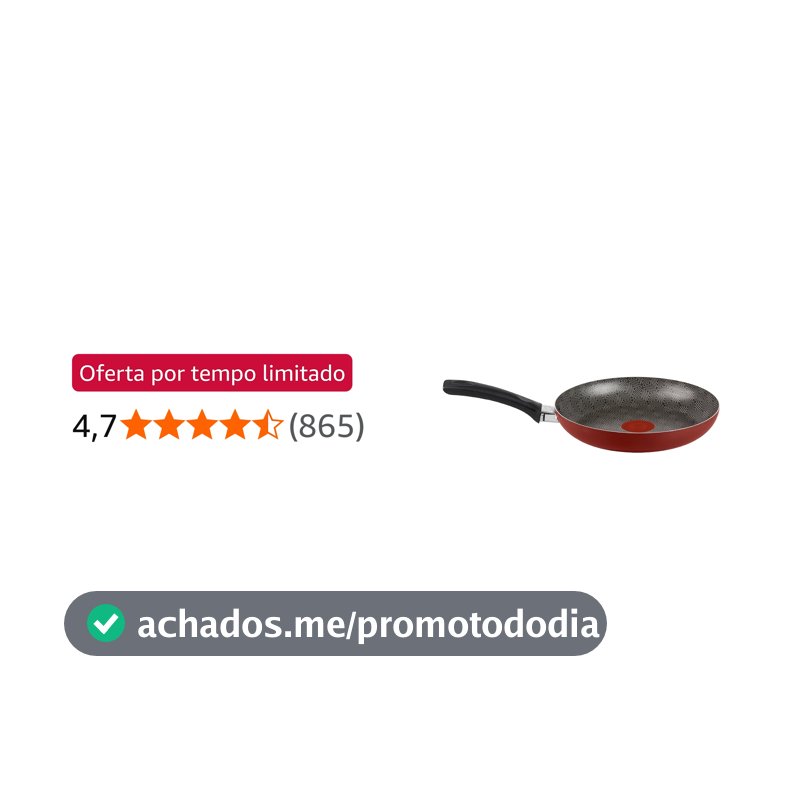 Frigideira Rochedo Facilita Vermelho 24cm com Antiaderente Resist - Limpa Fácil e Dura Mais, reforçado com partículas minerais, Thermo-Sinal e Cabos Reforçados