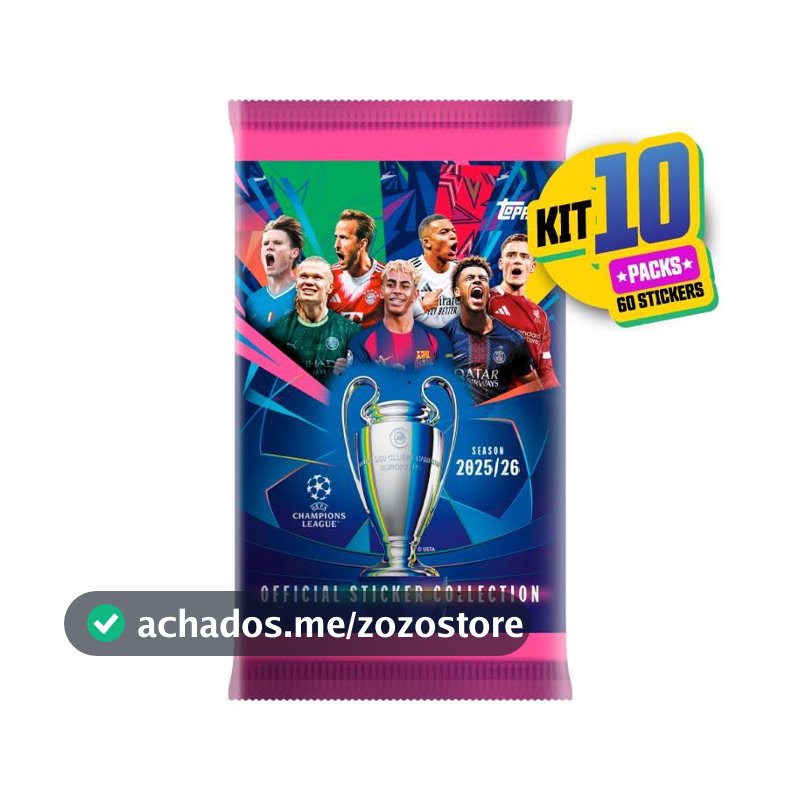 UEFA Champions League 2026 Kit 10 Envelopes - 60 Figurinhas