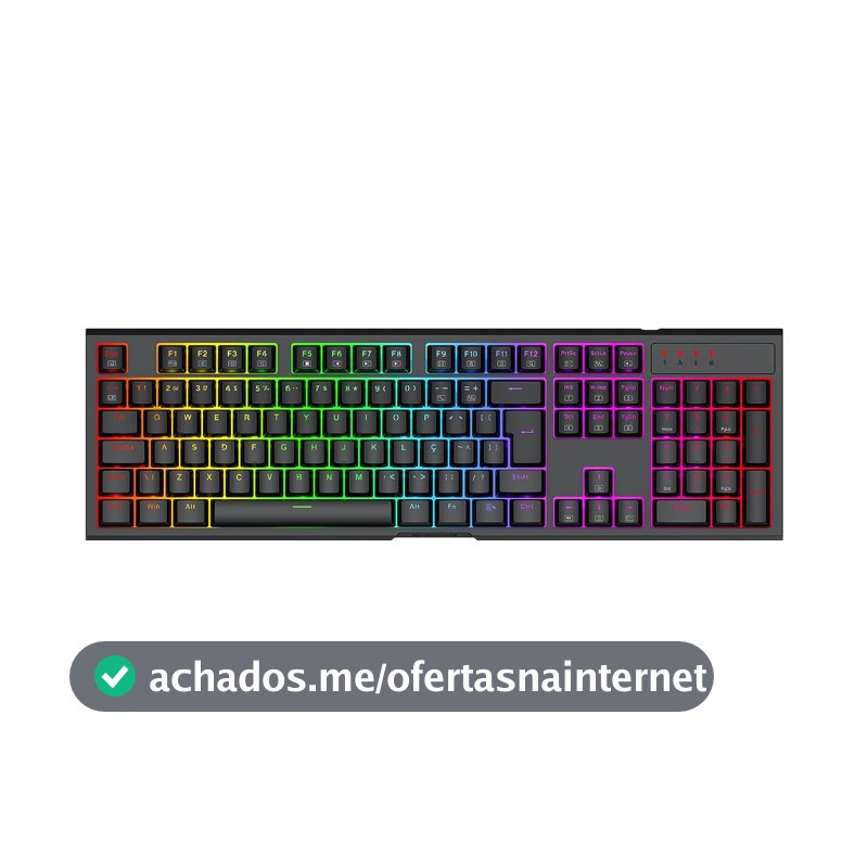 Teclado Mecânico Gamer Redragon Argo RGB Preto Switch Marrom K670-RGB