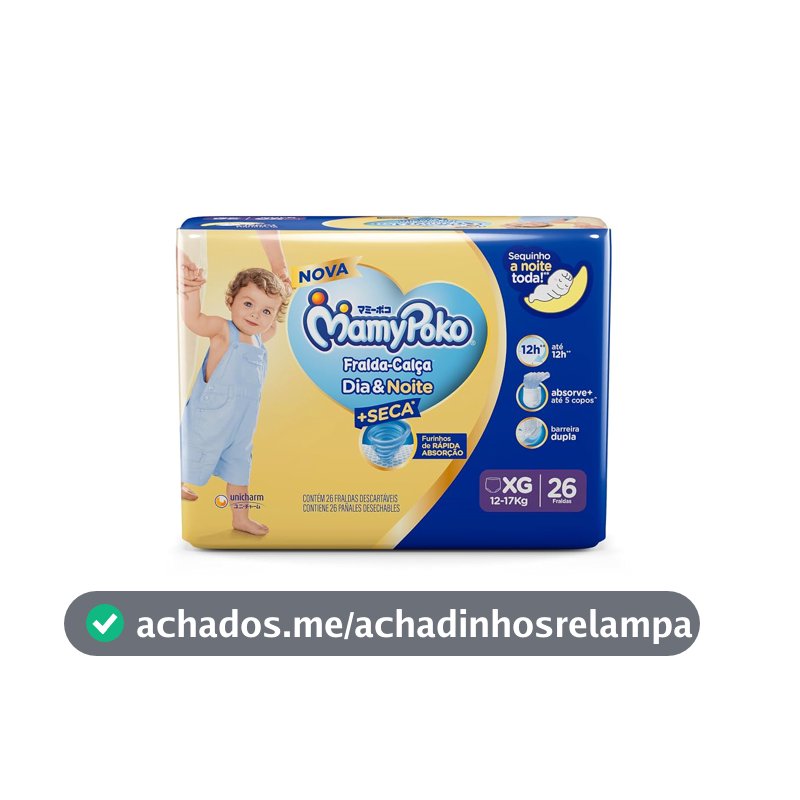 MamyPoko Fralda-Calça Dia&Noite XG 26 Unidades