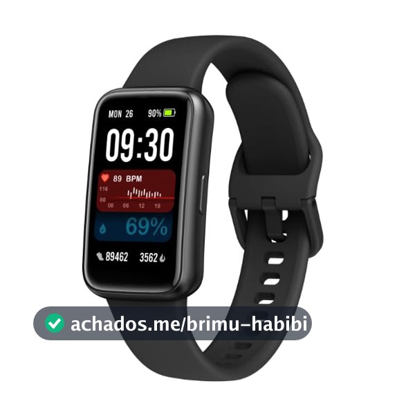 Smartband Inteligente Prova D'Água Smartwatch Relógio FB057 para Homens e Mulheres, Preto