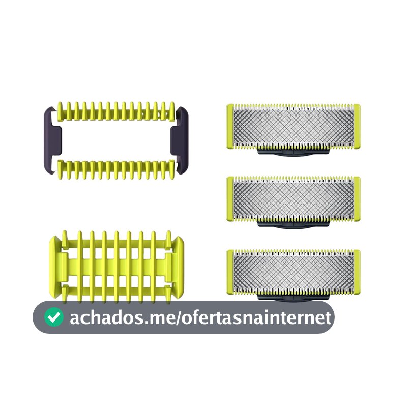 Lâminas de Reposição Originais Philips OneBlade QP630/51 Aço Inoxidável - Raspa, Apara e Contorna - Pacote com 3 un