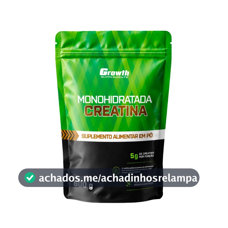 Growth Supplements - Creatina 500g Pouch Treino Musculação Dieta Alta Performance - Growth Supplements