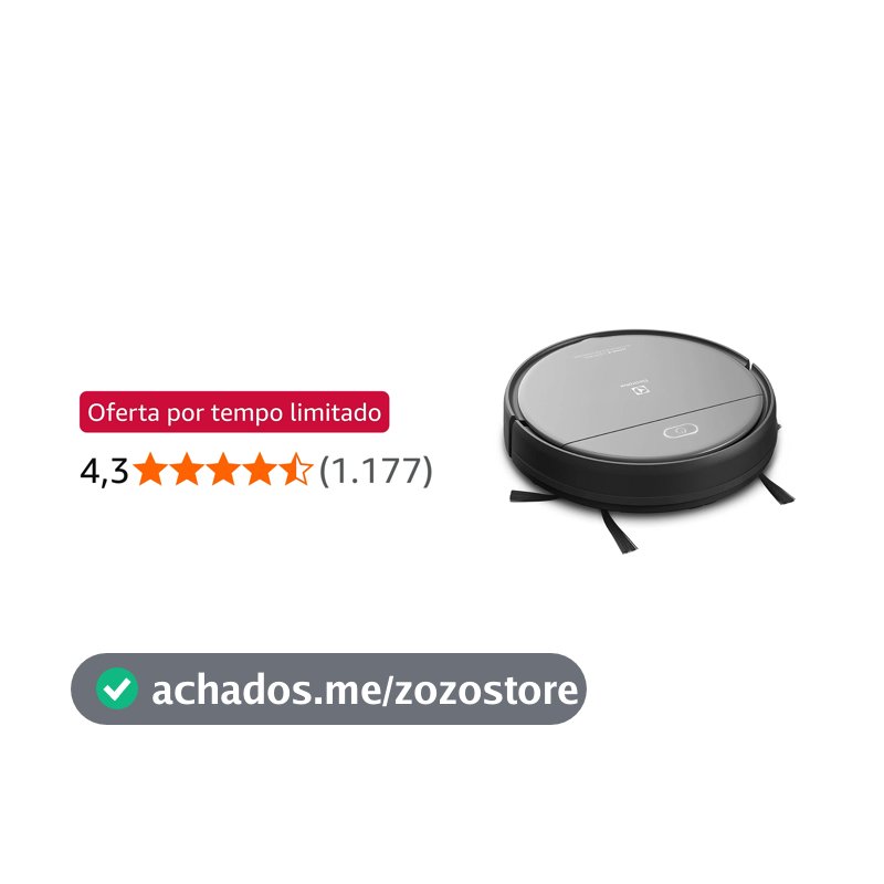 Aspirador de po robo Electrolux 2h20min controle remoto bateria longa duração automatico varre aspira passa pano ERB20 bivolt preto sensor antiqueda
