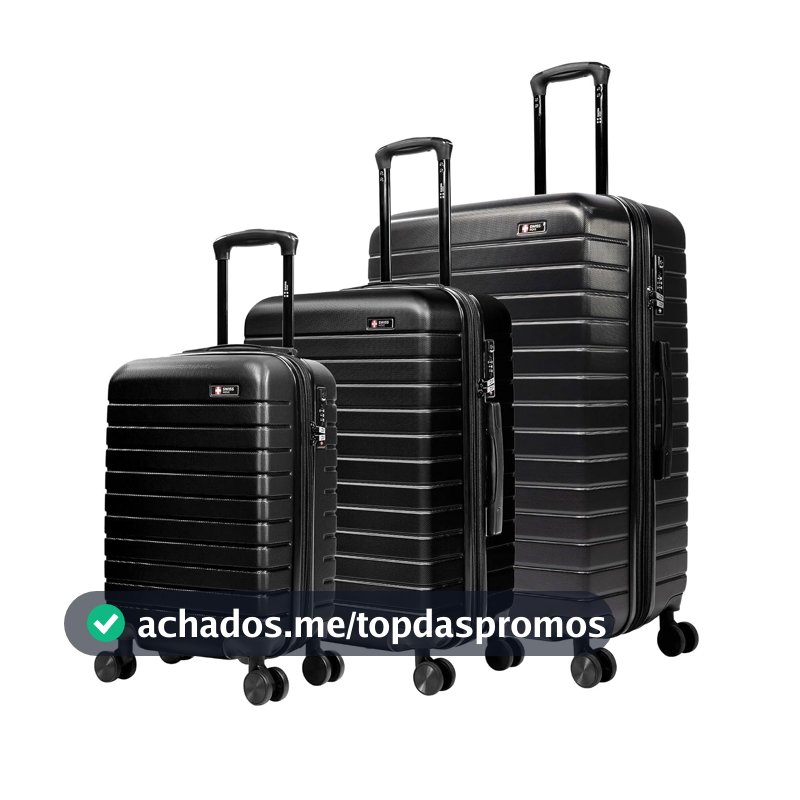 Conjunto de malas de viagem PMG Paris Swiss Move Preto