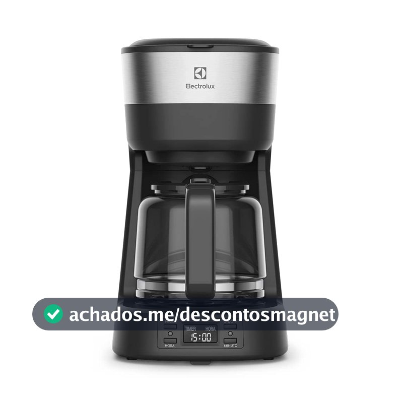 Cafeteira Elétrica Electrolux inox filtro permanente removivel capacidade 1,2L 30 xicaras função timer painel digital desligamento automatico ECM25 127v