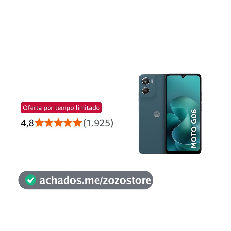 Smartphone Motorola Moto g06-128GB 4GB RAM + 8GB Ram Boost e Camera 50MP com AI Bateria de 5200 mAh Tela 6.9" - Azul Marinho