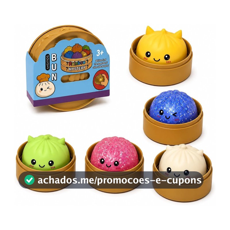 Squishy Dumpling Surpresa – Brinquedo Sensorial Antiestresse Macio e Divertido