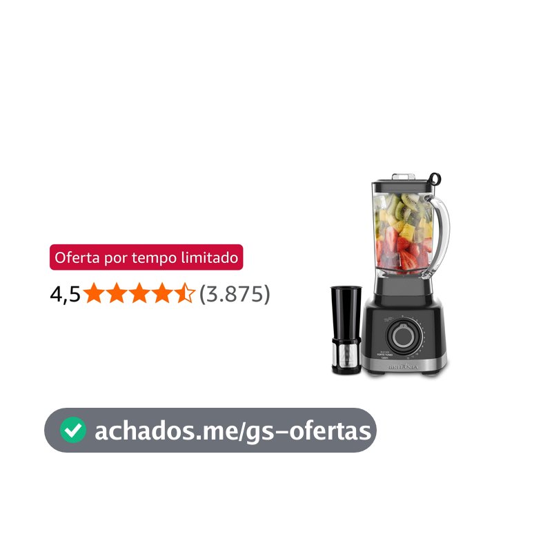 Liquidificador Turbo, Blq1300p, 1400W, 3L, Chumbo, 127v, Britânia