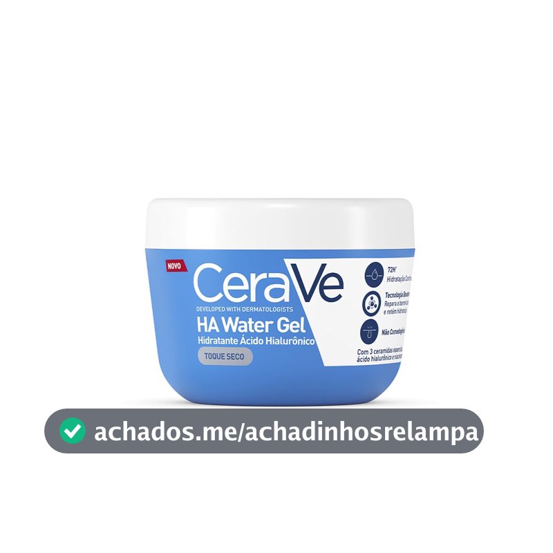CeraVe HA Water Gel, Hidratante Facial Toque Seco, Pele Oleosa e Mista, 85g