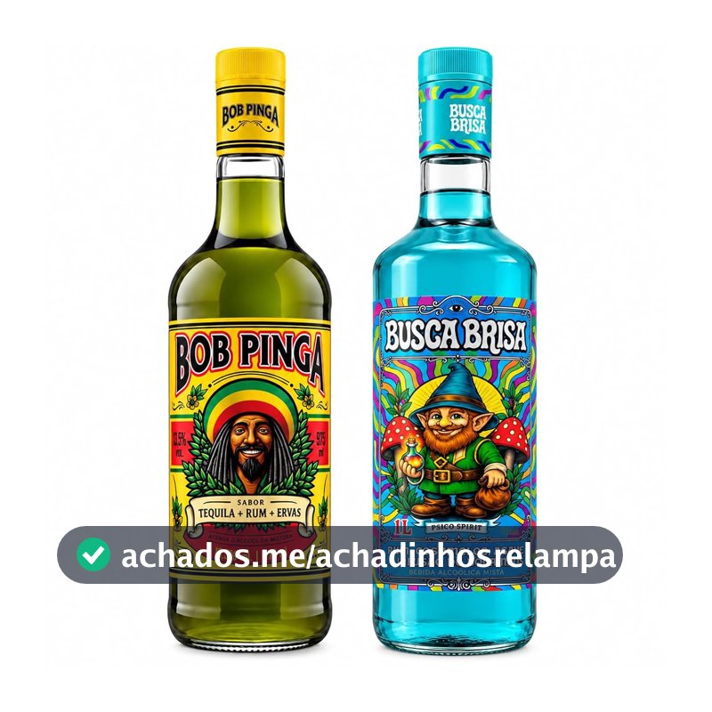 Kit Bob Pinga Coquetel Tropical Tequila Rum Original 975ml e Busca Brisa Coquetel Alcoólico Drink Refrescante 1L Duo de Bebidas para Drinks e Coquetéis