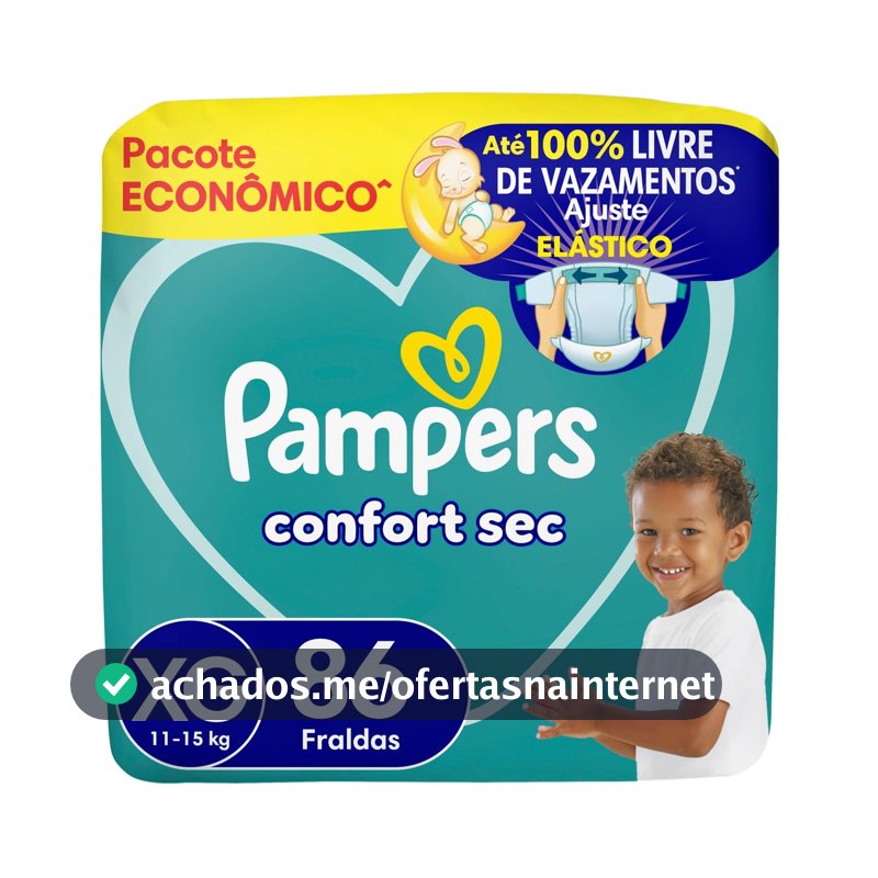 Fralda Pampers Confort Sec Tamanho XG, 86 Unidades