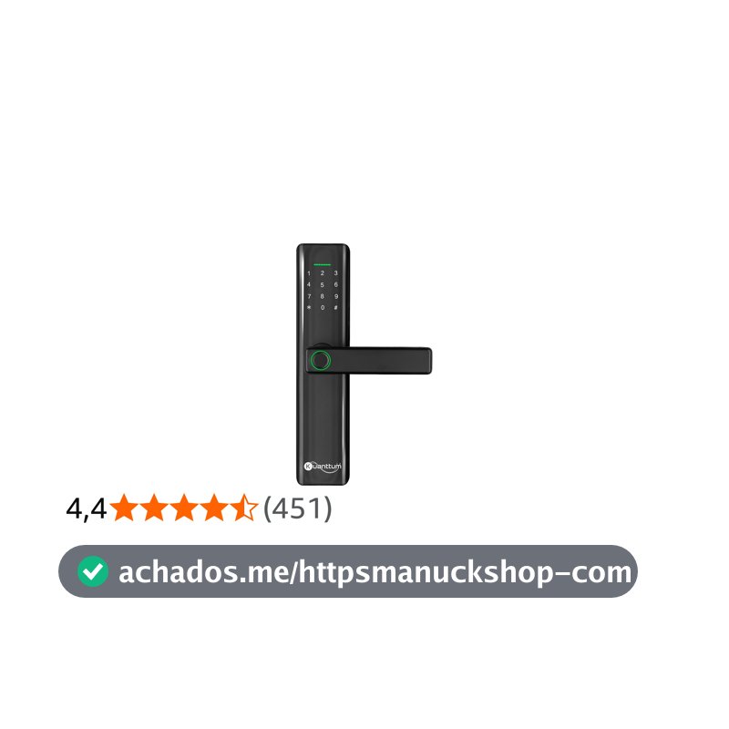 Fechadura Eletronica Digital Com Biometria Senha Kuanttum Delta Preto