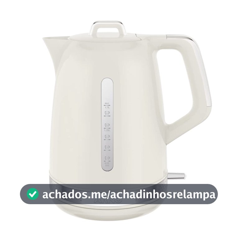 Chaleira Elétrica Arno Soleil 1,7L Marfim SKET, Design Retrô, Base Giratória 360º, Bico de Precisão e Visores Laterais, 110V