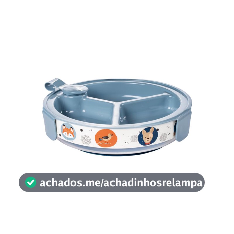Prato Térmico Decorado Menino, 3 Divisórias C/Travas Plasútil