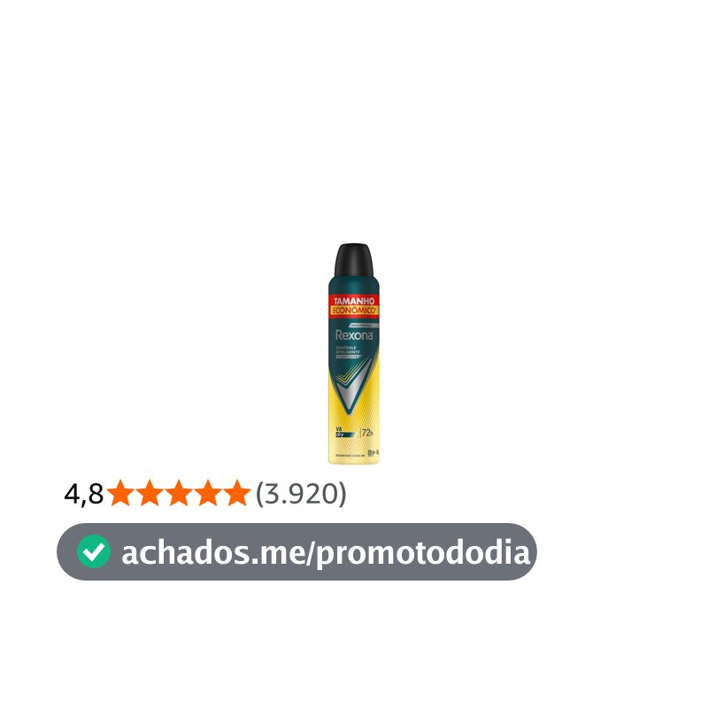 Rexona Antitranspirante Masculino Aerossol V8 250 ML, Leve Mais Pague Menos, Embalagem Pode Variar