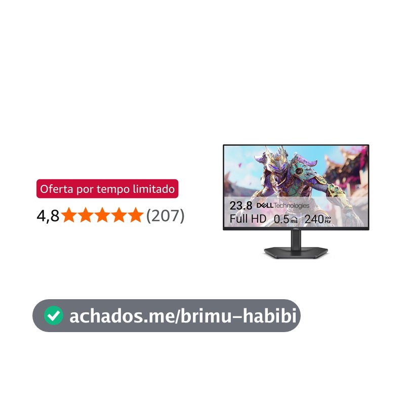 Monitor Dell 24", Full Hd (1920 x 1080), 240 Hz, Ips, Hdr10, Se2426hg