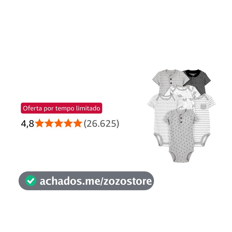 Body Pacote com 6 bodies de manga curta Simple Joys by Carter'sUnisex Bebê