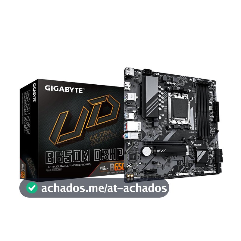 Gigabyte B650M D3HP Placa-Mãe Micro-ATX, Socket AM5, DDR5, para AMD Ryzen Série 7000/8000/9000