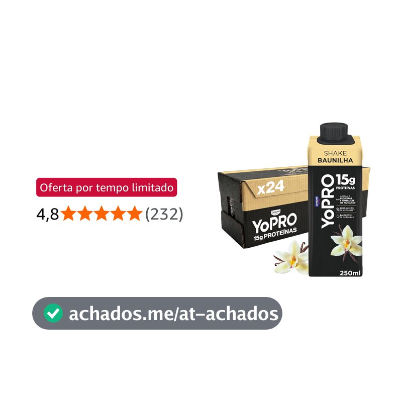 Pack YoPRO Bebida Láctea UHT Baunilha 15g de Proteínas 250ml - 24 Unidades