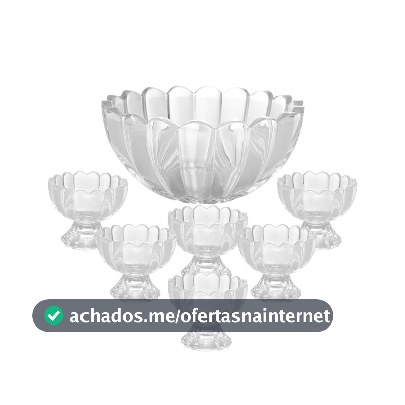 WOLFF - Conjunto 7 Peças Bowl com 6 Taças para Sobremesa Geneva 1,1L/125ml
