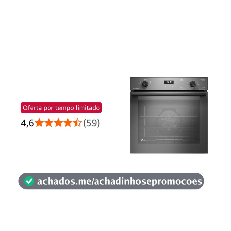 Forno a Gás de Embutir Electrolux 80L Cinza Experience Com FoodSensor OE8GF 220V 50807UBA285