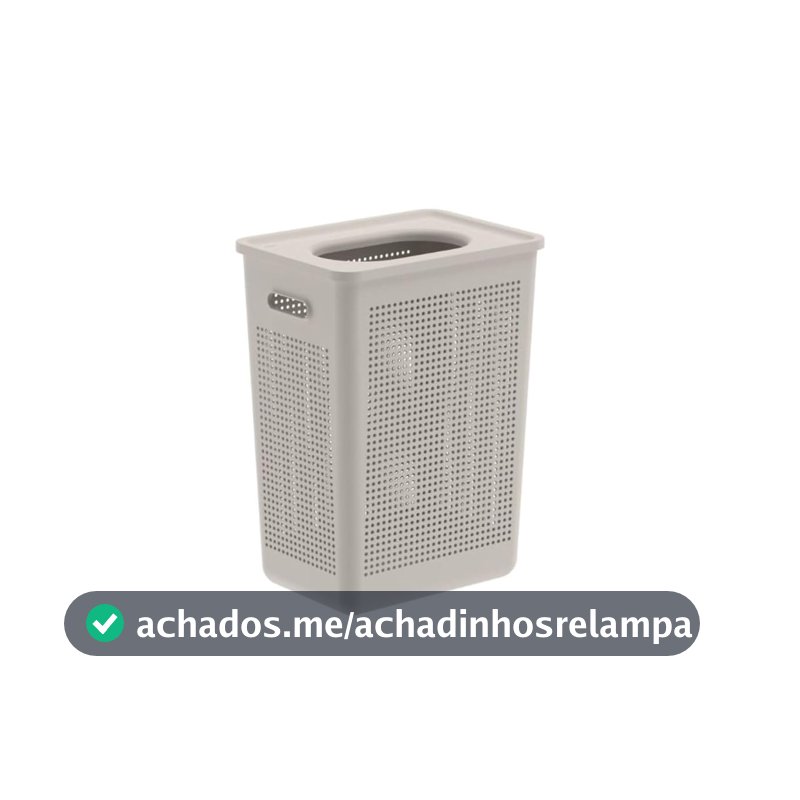 Ou Cesto de Roupas 38L Bege Linha Flow
