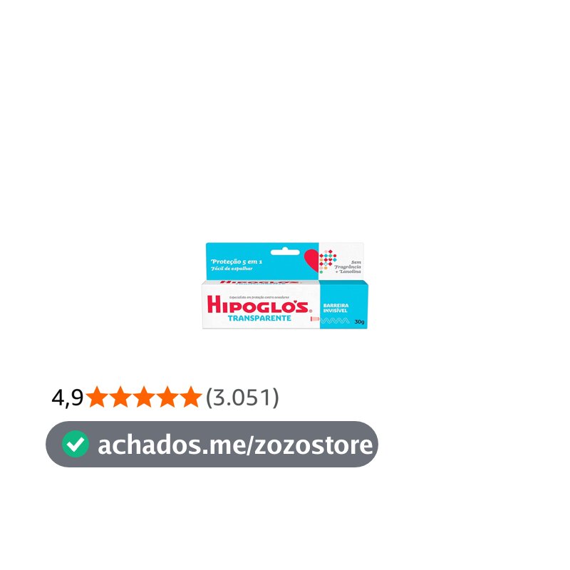 Creme Preventivo de Assaduras para Bebês Hipoglós, Transparente, 30g