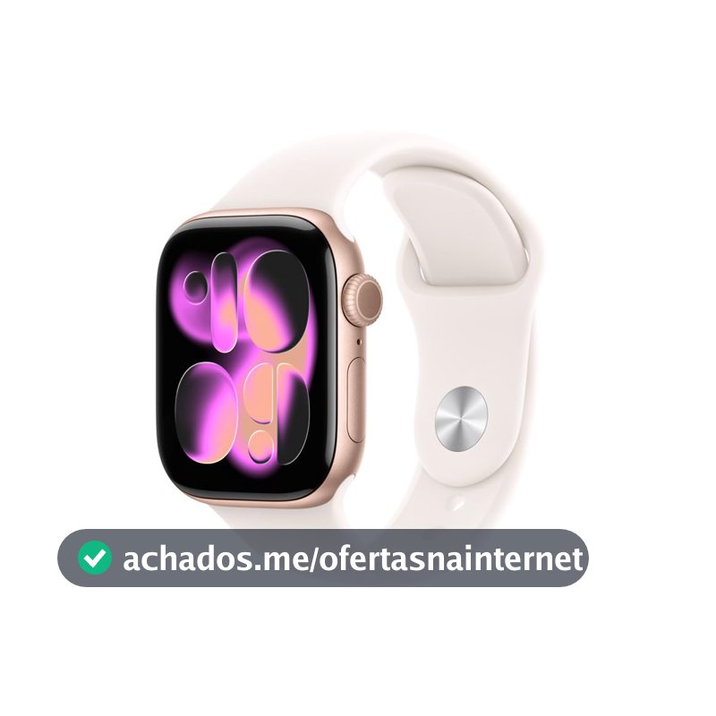 Apple Watch Series 11 GPS, Caixa em alumínio rosa‑dourado de 42 mm com Bracelete desportiva rosa leve - P/M