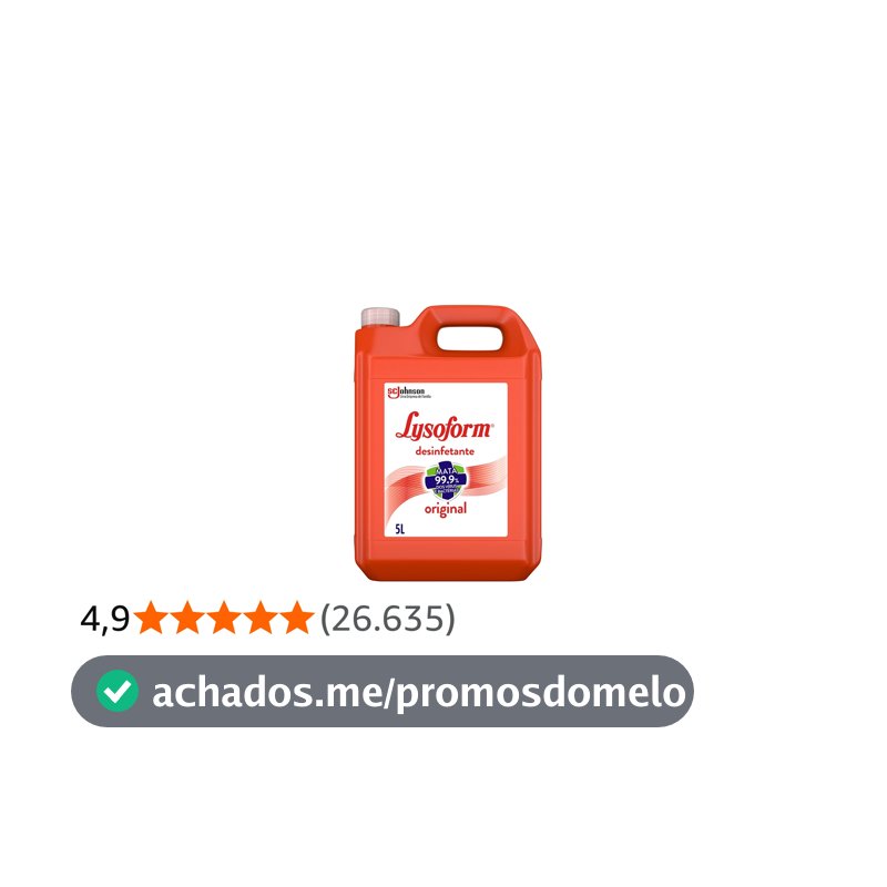 Lysoform Original, Desinfetante Líquido, Limpeza Casa, 5L