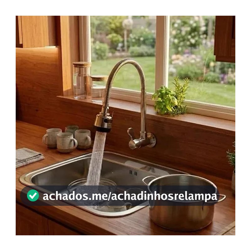 Torneira para Cozinha Parede Preta Flexível e Prática Ideal para Área Gourmet e Cozinhas Planejadas (Prata)