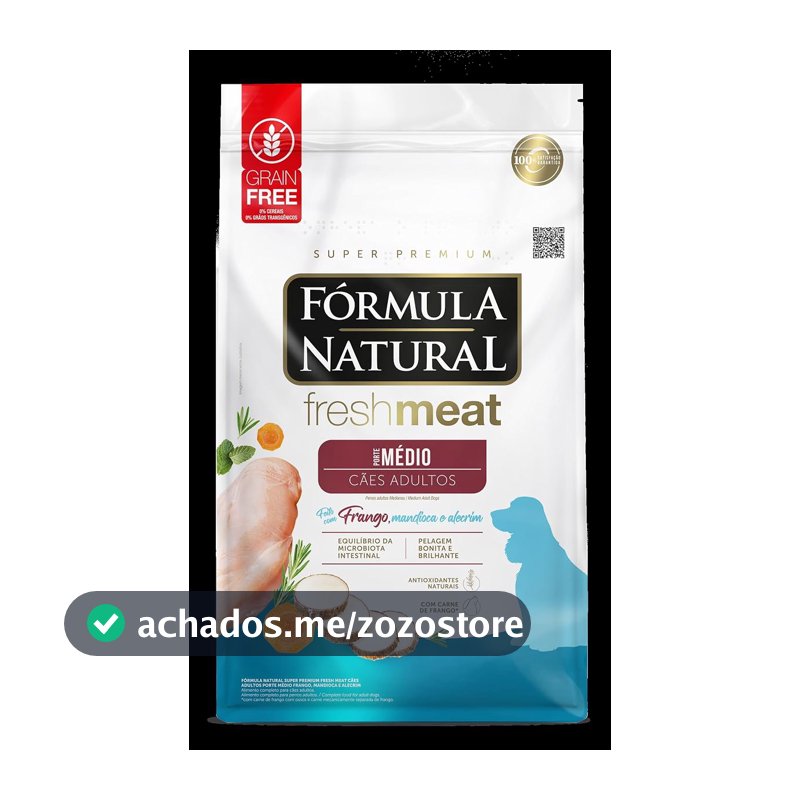 Adimax Ração Fórmula Natural Freshmeat Para Cães Adultos De Médio Porte Sabor Frango 12Kg