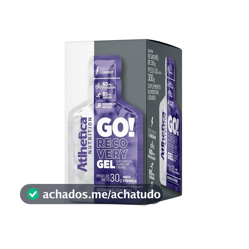 Go Energy Gel (10 Sachês) - Sabor Guaraná e Açai, Atlhetica Nutrition, Roxo