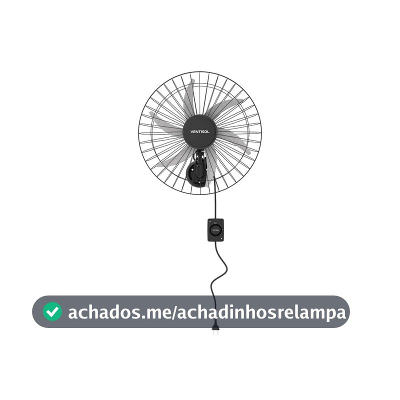 Ventilador de Parede Oscilante Steel 50cm Ventisol