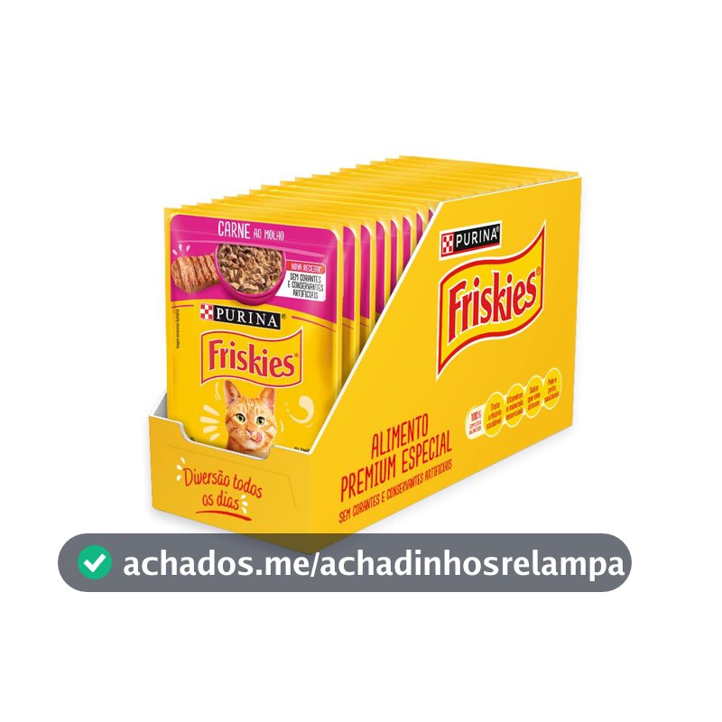Pack Nestlé Purina Friskies Ração Úmida Para Gatos Adultos Carne Ao Molho - Com 15 Sachês 85g