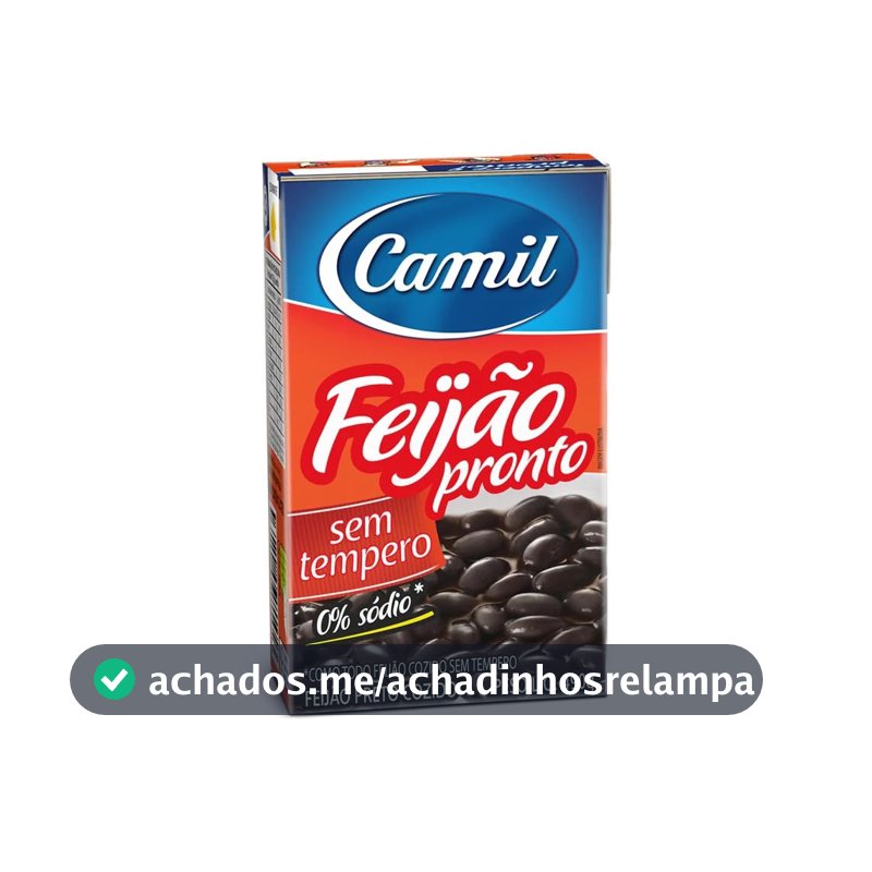 FEIJAO PRONTO PRETO sem TEMPERO Camil CX 490G
