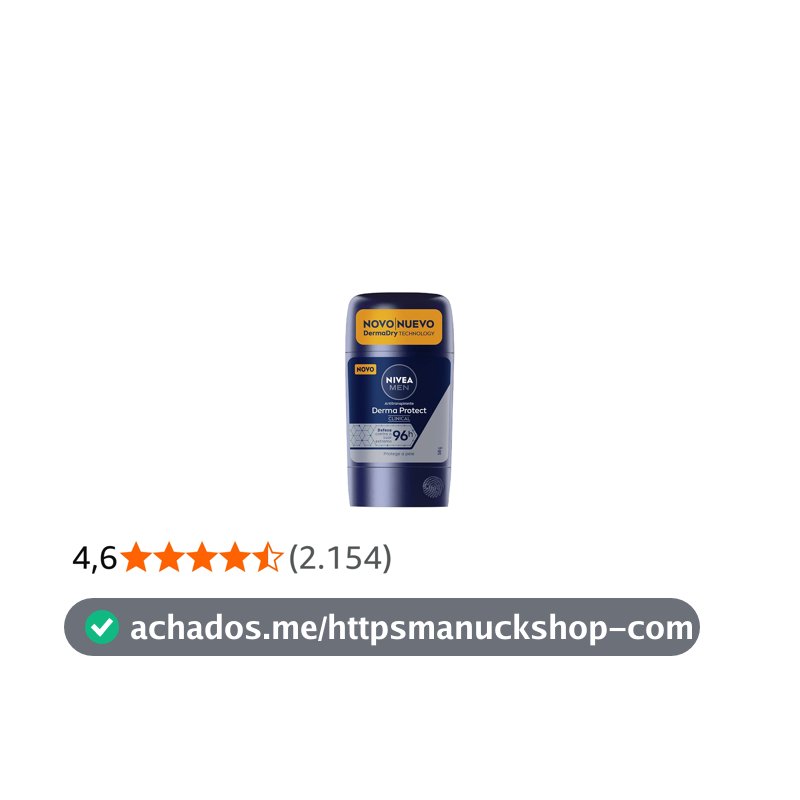 NIVEA MEN Desodorante Antitranspirante Stick Derma Protect Clinical 58g, Defesa Intensa 96h, Controle de Suor Extremo, Toque Suave, Protege a Pele