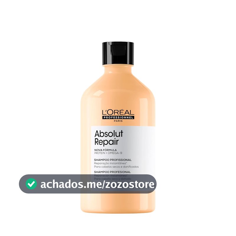L'Oréal Professionnel Absolut Repair, Shampoo Profissional com Proteína de Trigo e Ômega 9, Ação Reparadora para Cabelos Secos e Danificados, 750ml