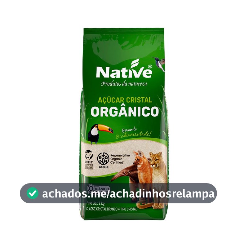 Açúcar Cristal Orgânico, Native, 1 kg