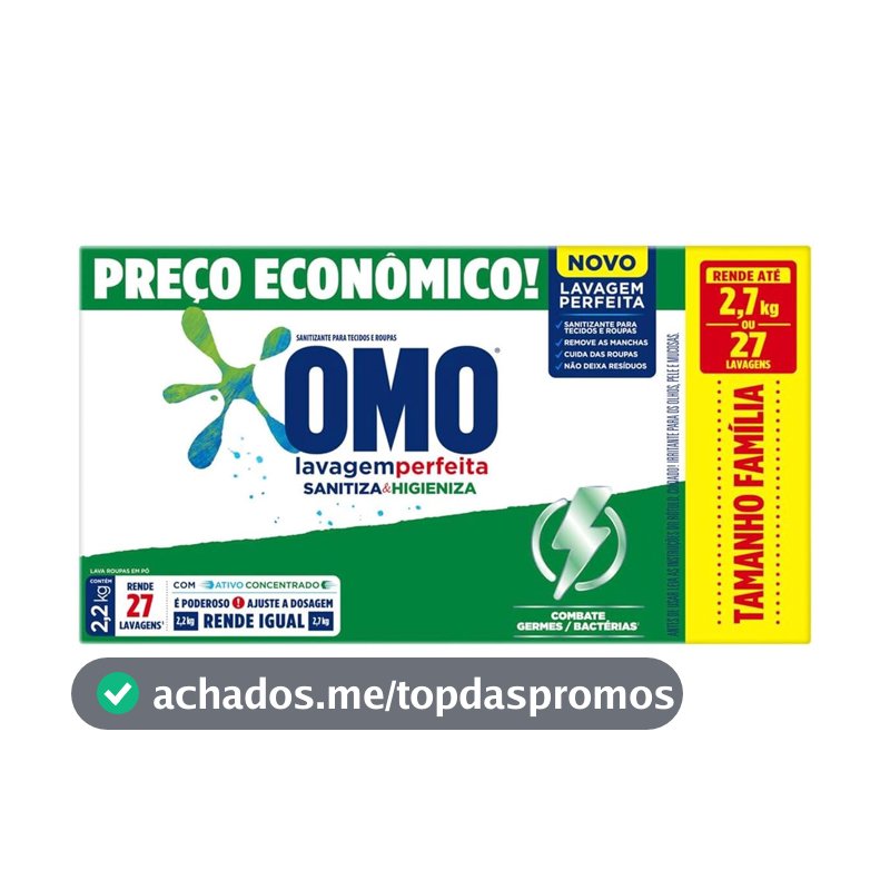 OMO Omo Lavagem Perfeita Sanitiza & Higieniza 2.2Kg