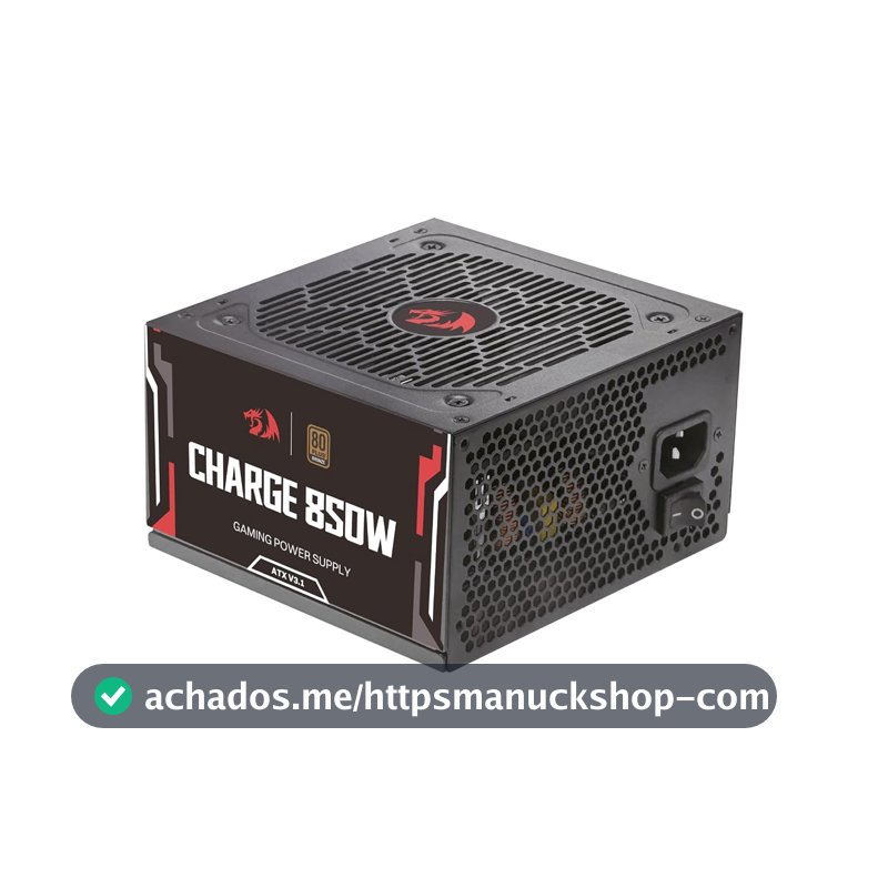 Fonte Gamer Redragon Charge 850W Preto ATX 80 Plus Bronze Capacitores 100% Japoneses FRC-850