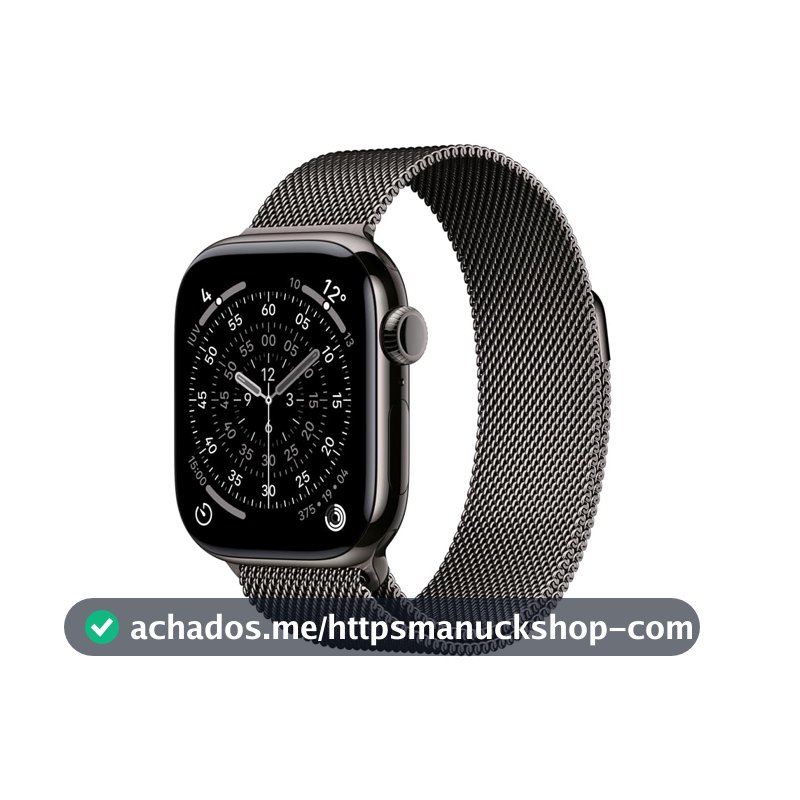 Apple Watch Series 11 GPS + Cellular, Caixa em titânio ardósia de 42 mm com Loop milanesa ardósia