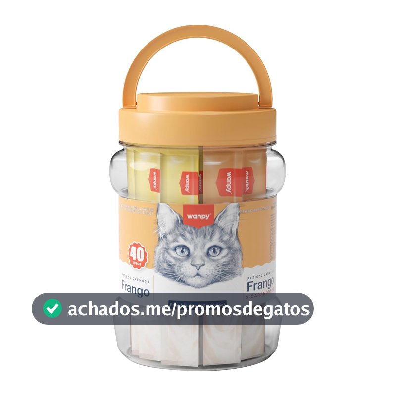 Wanpy/Truly Creamy Petisco Cremoso para Gatos, 40 Sachês, 560g, Frango + Frango e Caranguejo
