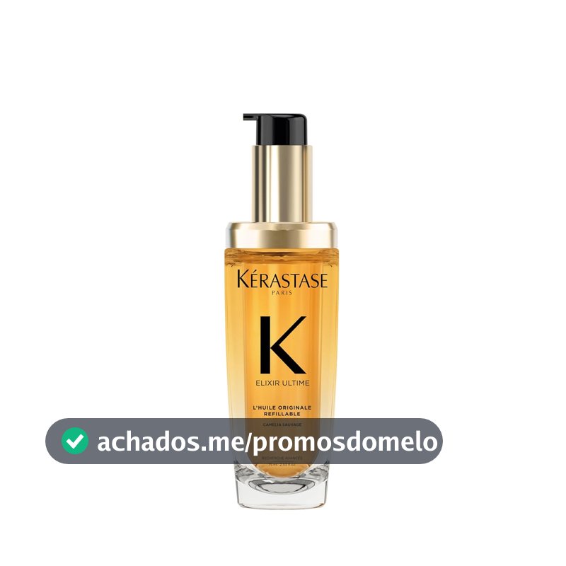 Kérastase Elixir Ultime L'Huile Originale, Óleo Capilar Nutrição Profunda, Brilho Proteção Térmica, Antifrizz e Maciez para Todos os Tipos de Cabelo, 75ml