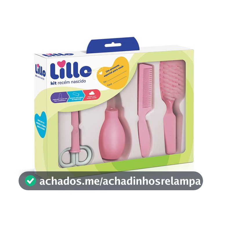 Kit de Higiene para Recém-Nascido Lillo, Rosa