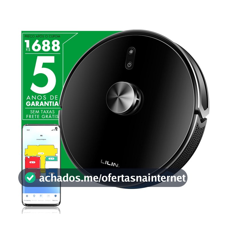 LILIN Robô aspirador de pó X6 Navegação e mapeamento LIDAR 3 em 1 Bivolt