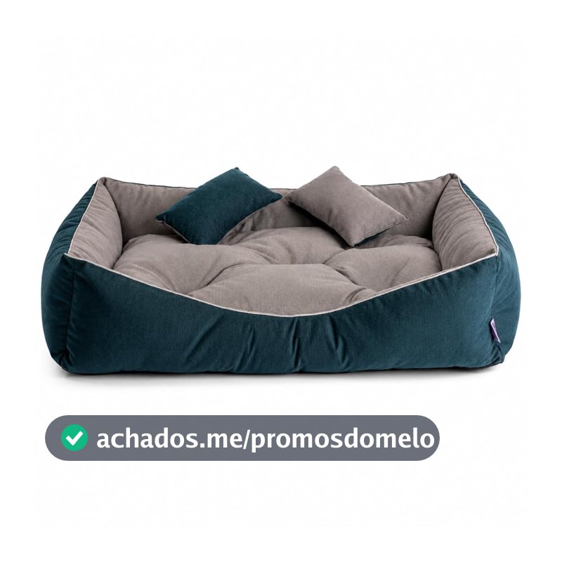 Cama Pet Suede Caminha Cachorro Gato Lavável Impermeável (Azul Grande)